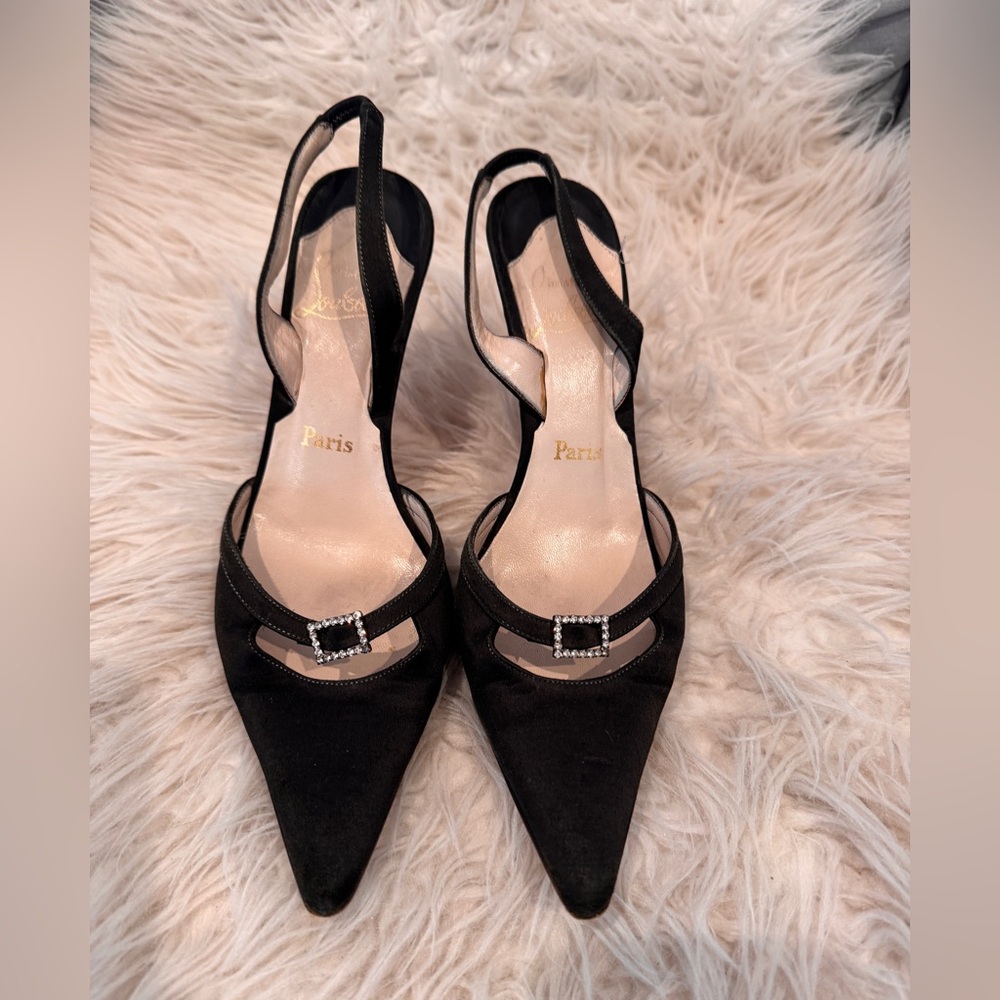 Christian Louboutin heels with sparkly belt